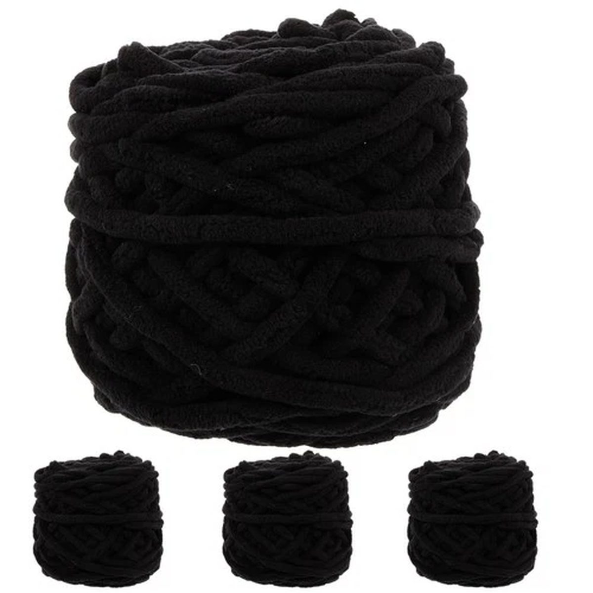 4 Rolls Chunky Crochet Yarn Polyester Knitting Thread for Crocheting