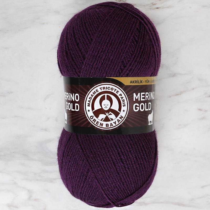 Madame Tricote Paris Merino Gold Knitting Yarn, Aubergine – 060