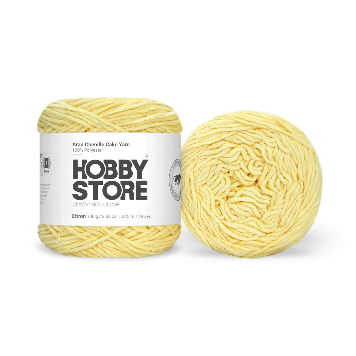 Aran Chenille Yarn by Hobby Store – Citron 49142