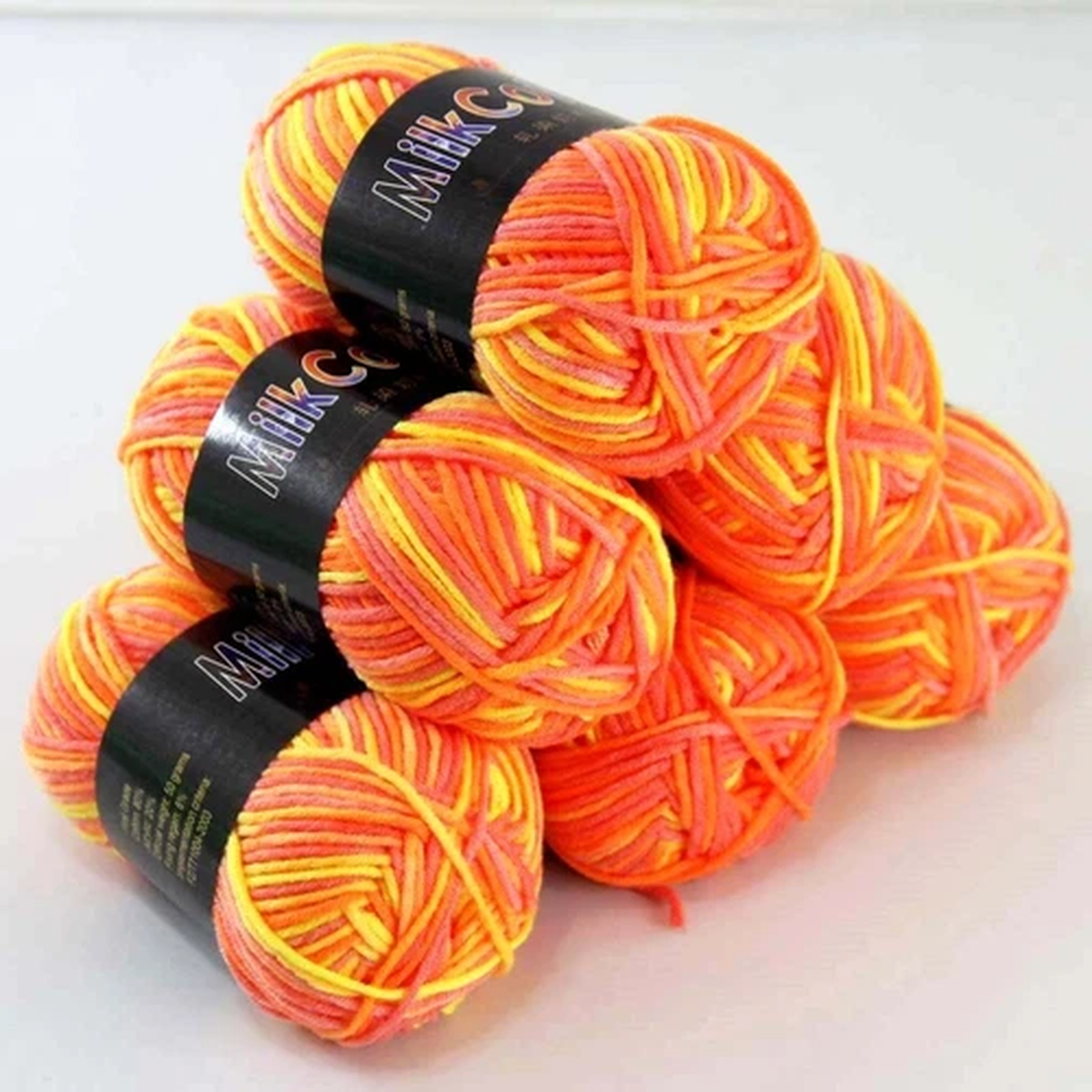 New 6BallsX50gr Soft 8Ply DK Cotton Hand Rugs teaching Knit Crocheting Yarn 14